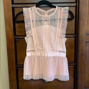Beautiful Pink Lace Peplum Top